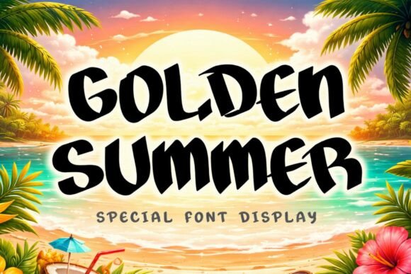 Golden Summer: The Vibrant Display Font for Tropical Brand Vibes