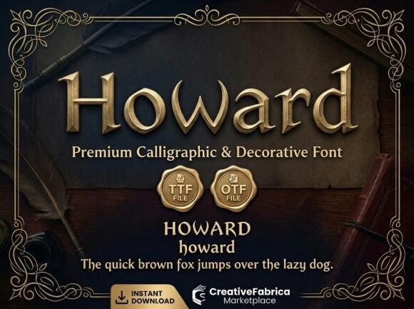 Howard Premium Calligraphic Decorative Font for Elegant Designs