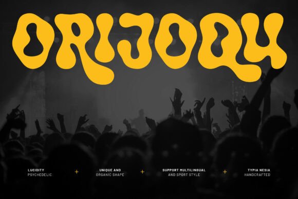 Orijoqu: The Bold Liquify Psychedelic Display Font for Retro Branding