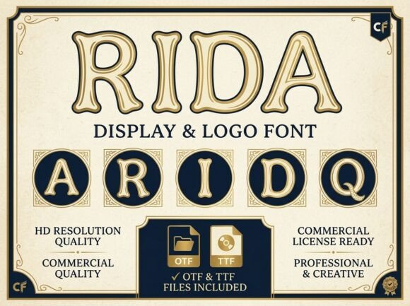 Rida: A Premium Vintage Display Font for Modern Branding