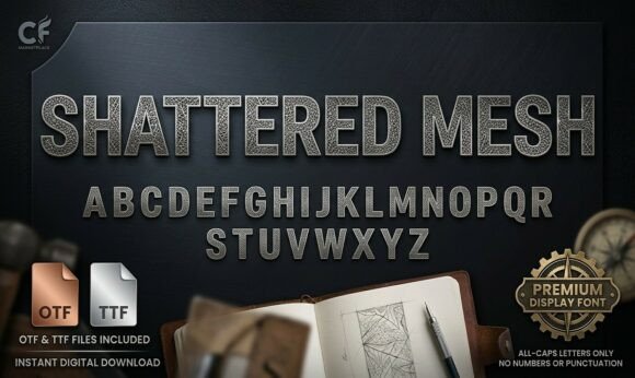 Shattered Mesh: A Premium Display Font for High-Impact Branding